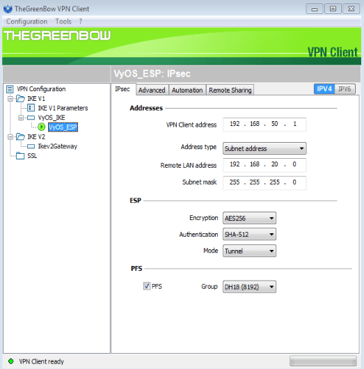 Use TheGreenBow VPN Client To Connect With VyOS - Brezular's Blog