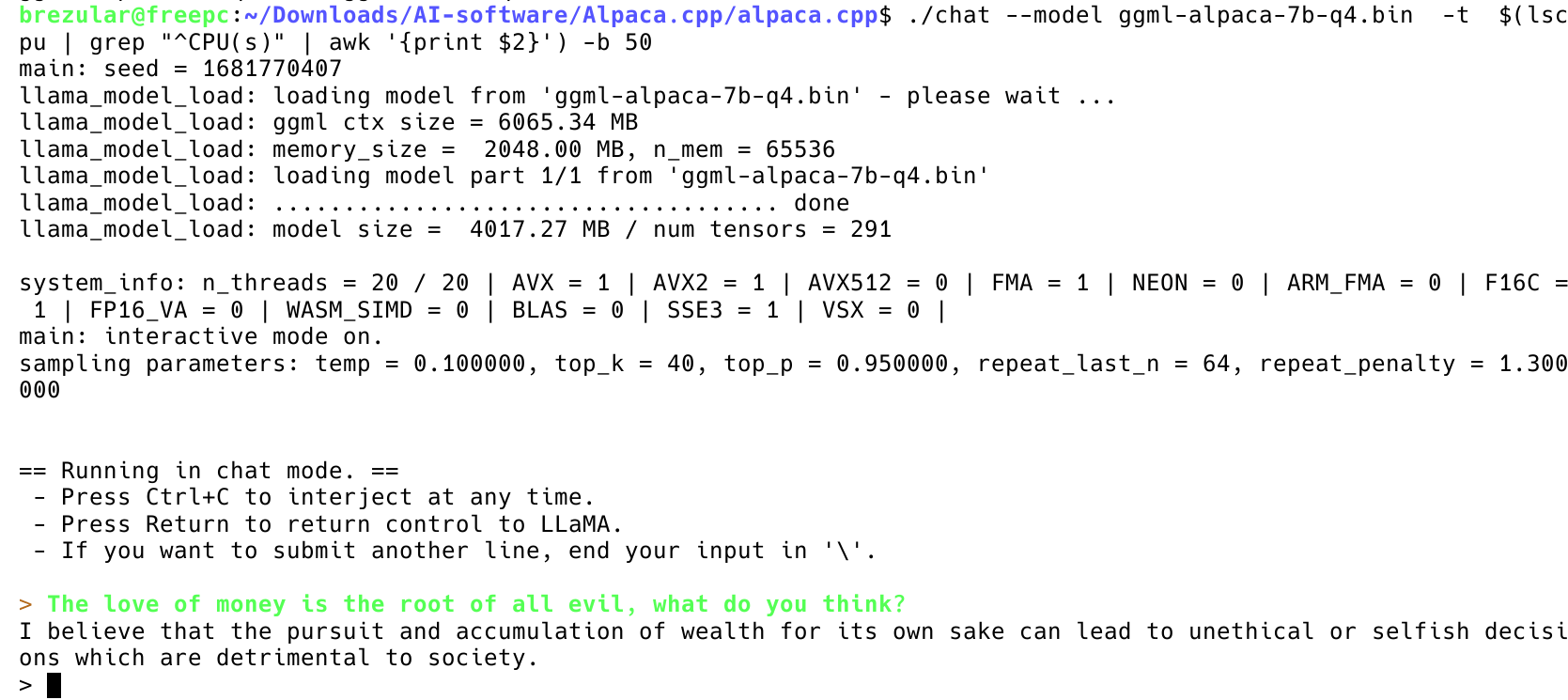 Running Large Language Models On CPU - Brezular's Blog